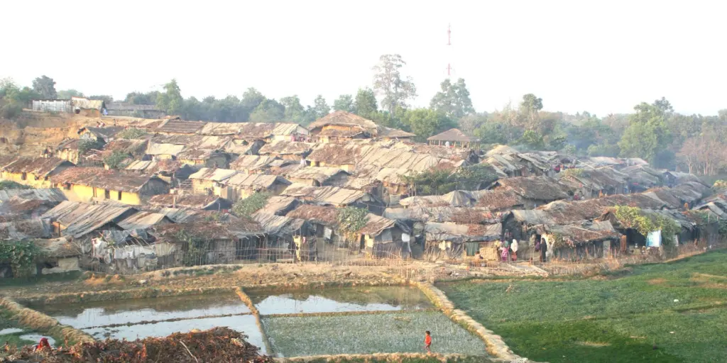 Shelters in the Kutupalong refugee camp, Cox's Bazar